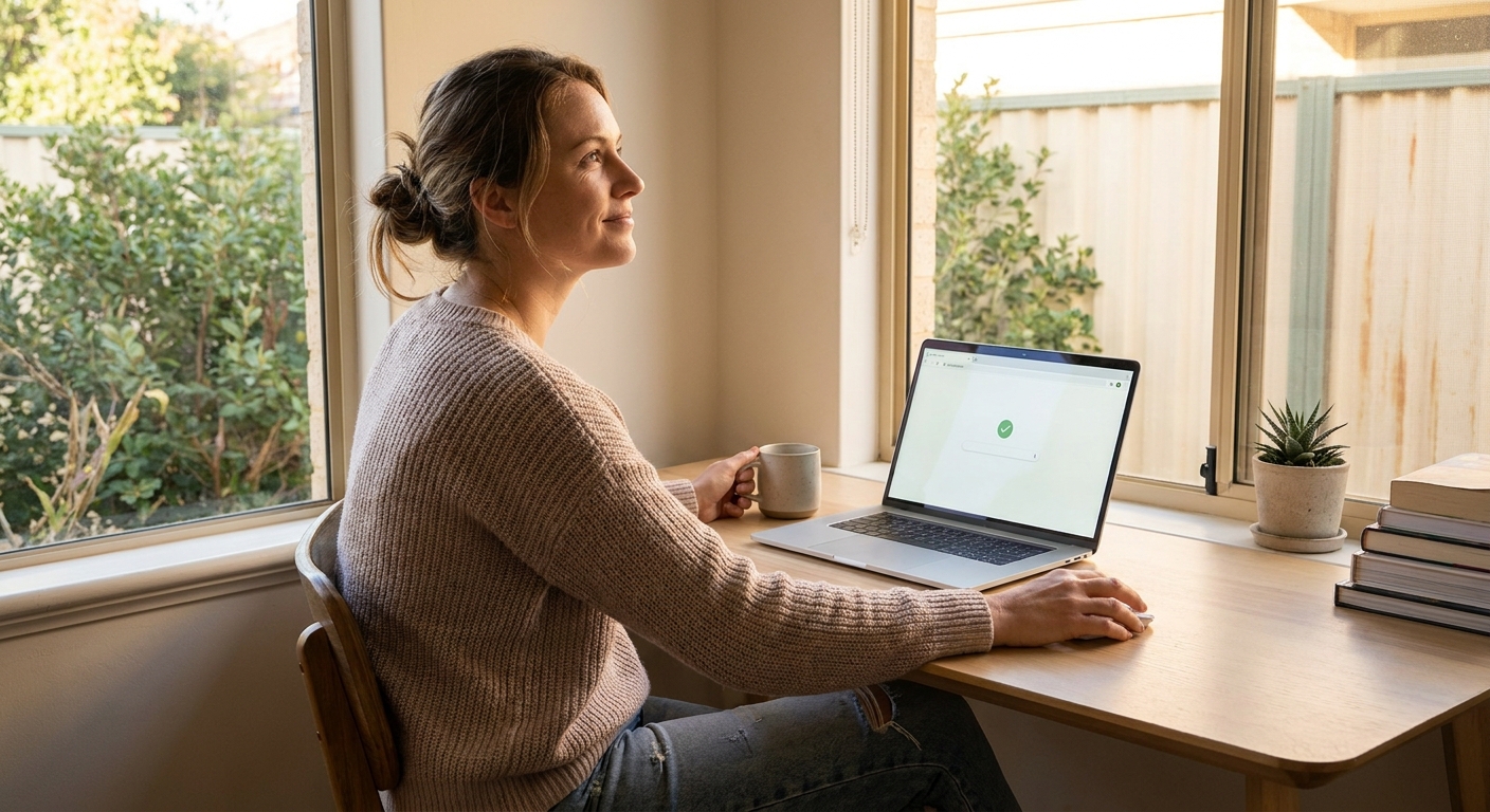 Computer cleaning in Perth, Western Australia — a local resident at home with a clean, fast, dust-free computer running cool and quiet