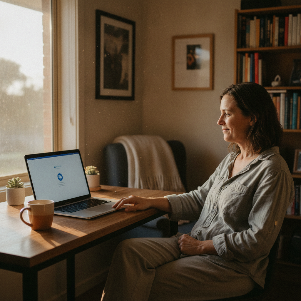 Professional computer clean-out in Pheasants Nest (2574) — a happy New South Wales resident at home with a spotless, fast, quiet machine