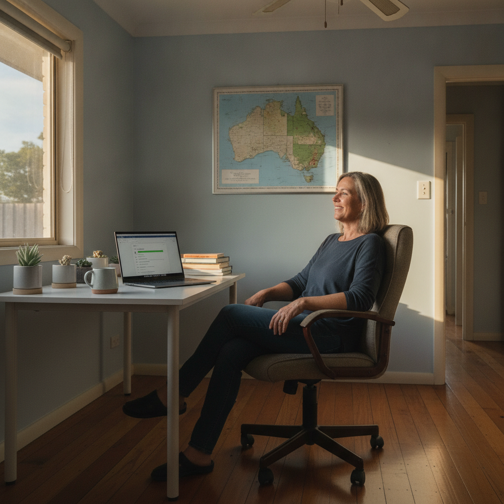 Professional computer clean-out in Picton East (6229) — a happy Western Australia resident at home with a spotless, fast, quiet machine