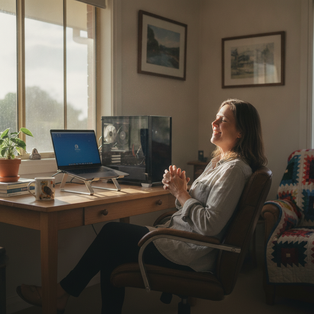 Computer cleaning in Pinjar (6065) — a local resident at home with a clean, fast, dust-free computer running cool and quiet