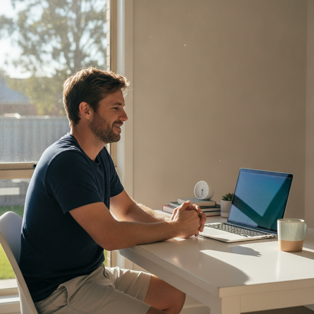 Computer cleaning in Pitnacree (2323) — a local resident at home with a clean, fast, dust-free computer running cool and quiet