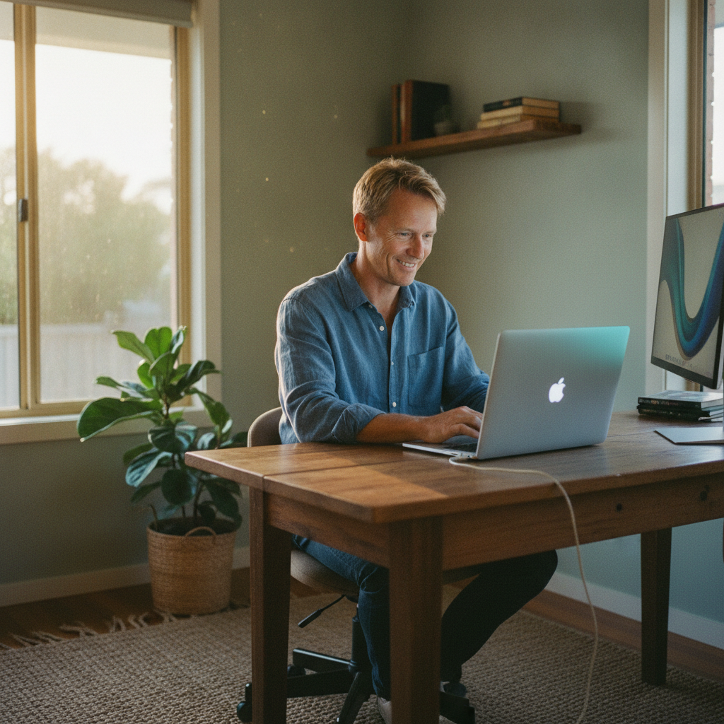 Professional computer clean-out in Port Noarlunga South (5167) — a happy South Australia resident at home with a spotless, fast, quiet machine