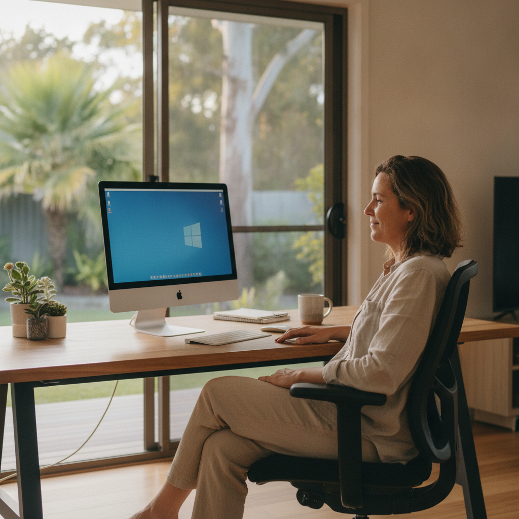 Computer cleaning in Priestdale (4127) — a local resident at home with a clean, fast, dust-free computer running cool and quiet