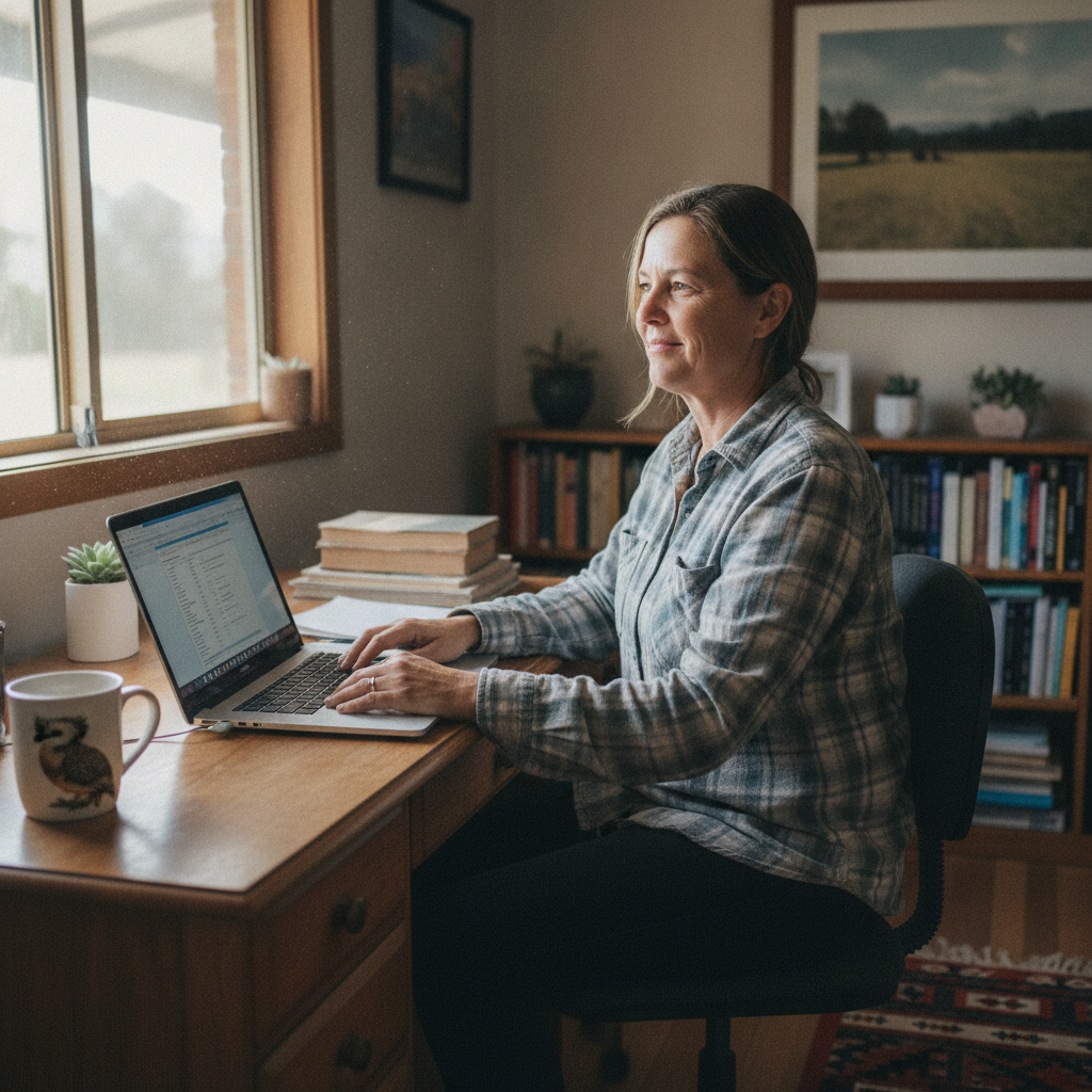 Professional computer clean-out in Prunevale (2587) — a happy New South Wales resident at home with a spotless, fast, quiet machine