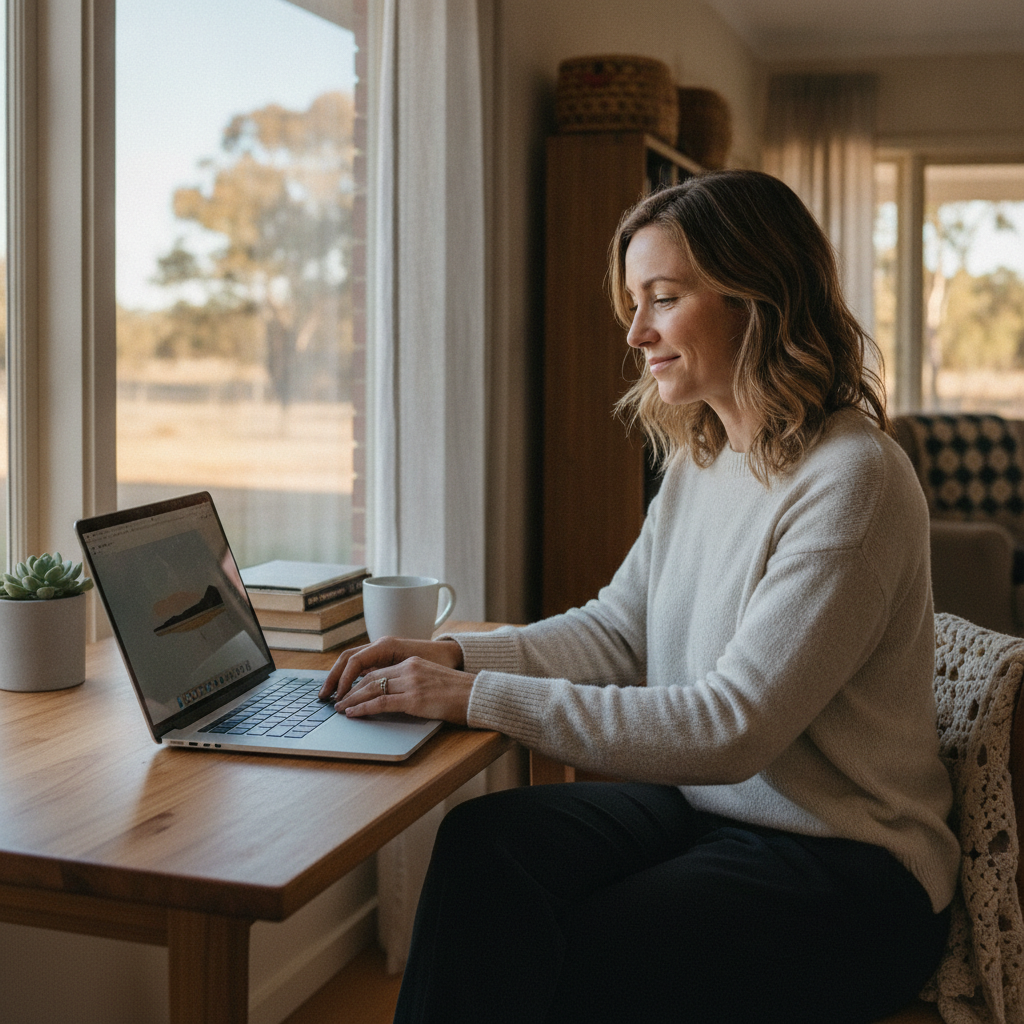 Professional computer clean-out in Pyangle (2849) — a happy New South Wales resident at home with a spotless, fast, quiet machine