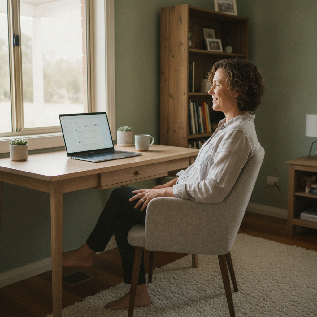 Professional computer clean-out in Quanda (2828) — a happy New South Wales resident at home with a spotless, fast, quiet machine