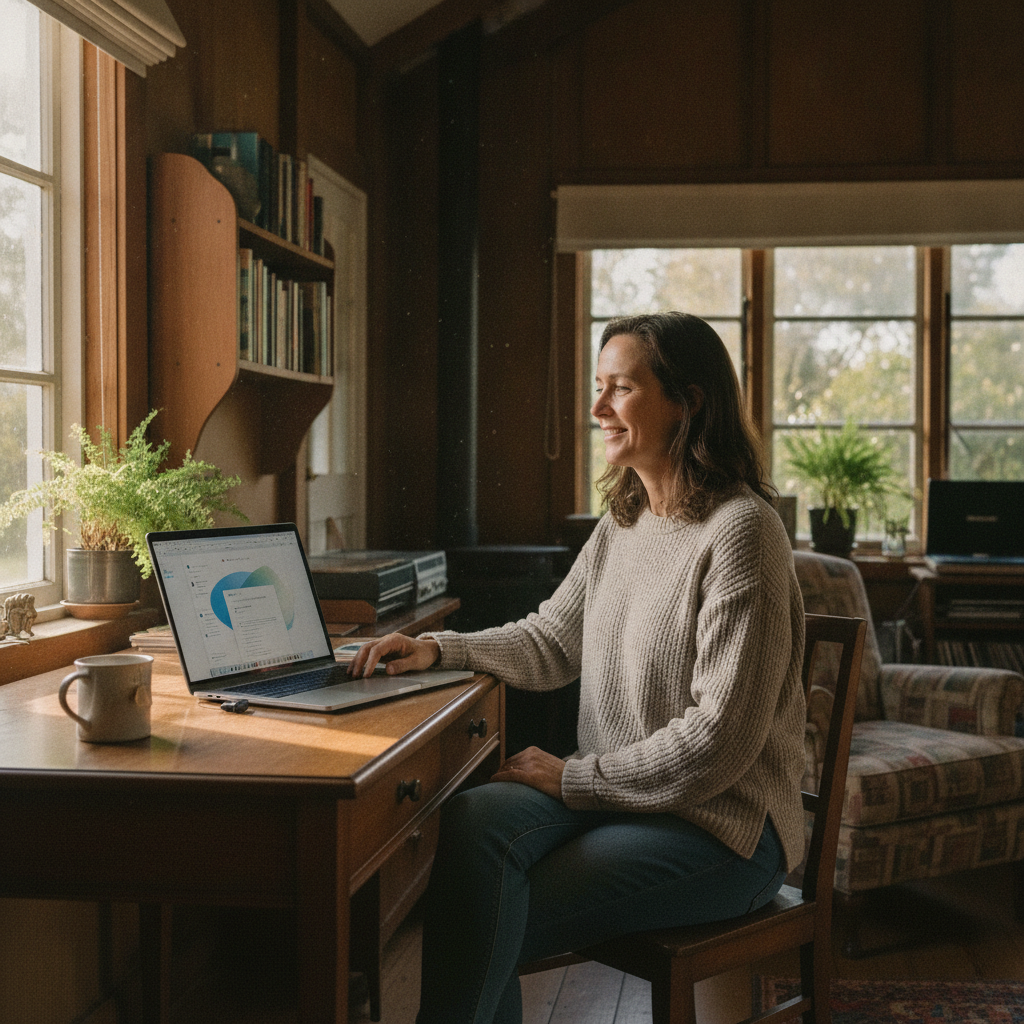 Computer cleaning in Queens Domain (7000) — a local resident at home with a clean, fast, dust-free computer running cool and quiet