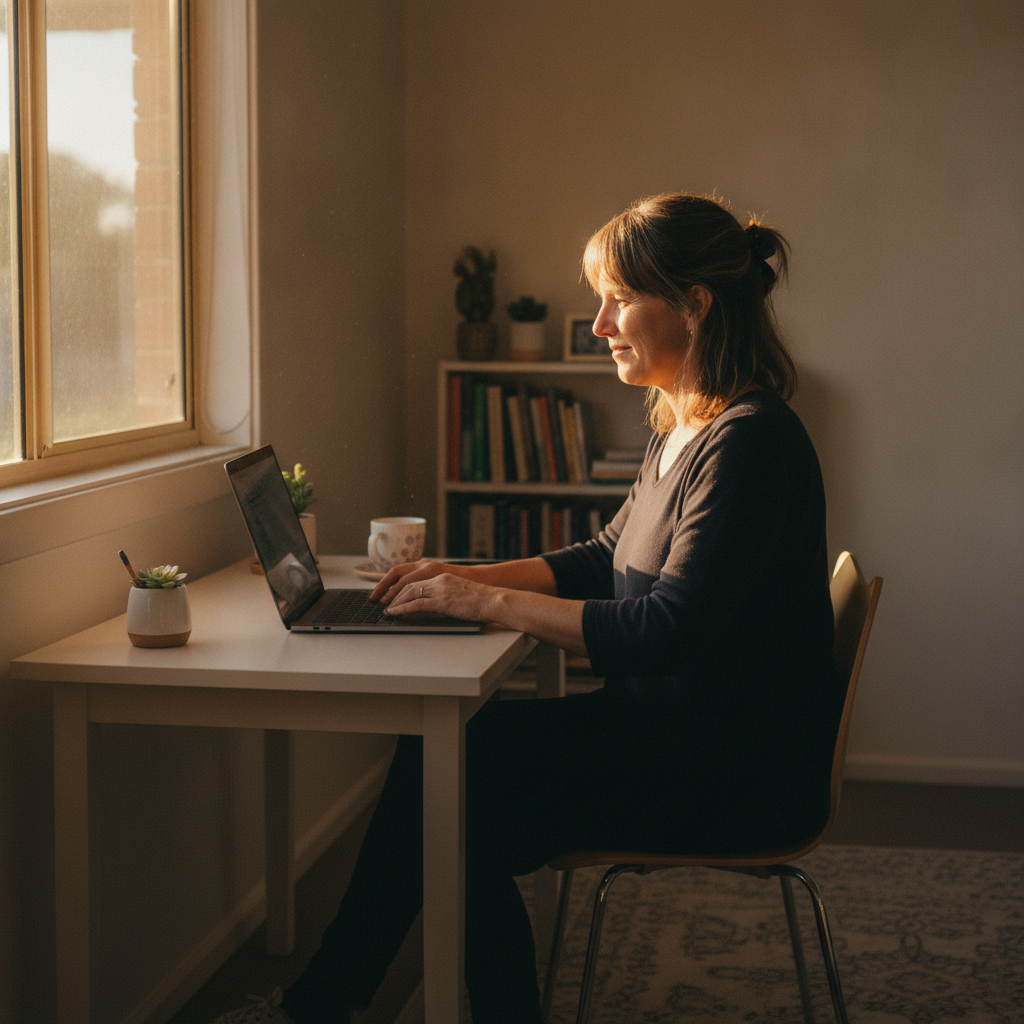 Professional computer clean-out in Queenstown (5014) — a happy South Australia resident at home with a spotless, fast, quiet machine