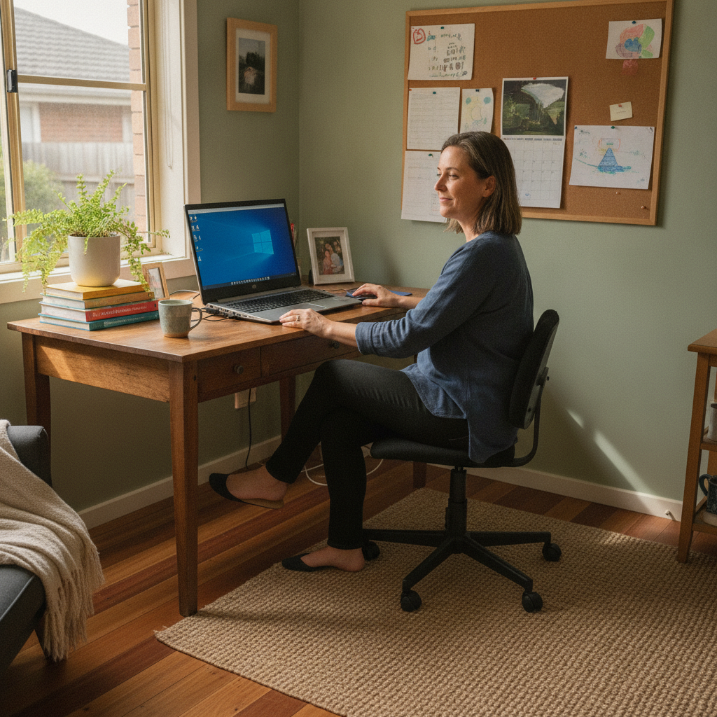 Professional computer clean-out in Raby (2566) — a happy New South Wales resident at home with a spotless, fast, quiet machine