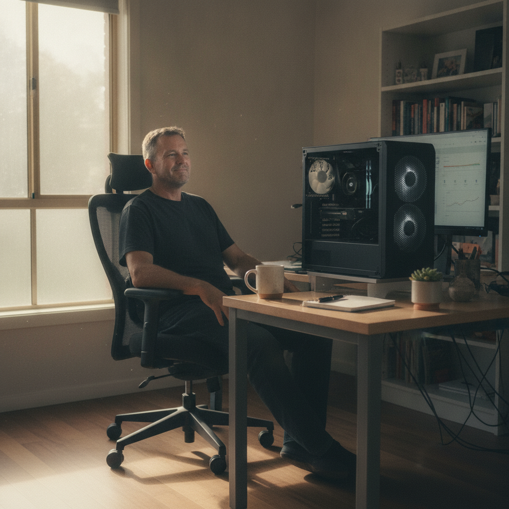 Computer cleaning in Rannock (2701) — a local resident at home with a clean, fast, dust-free computer running cool and quiet
