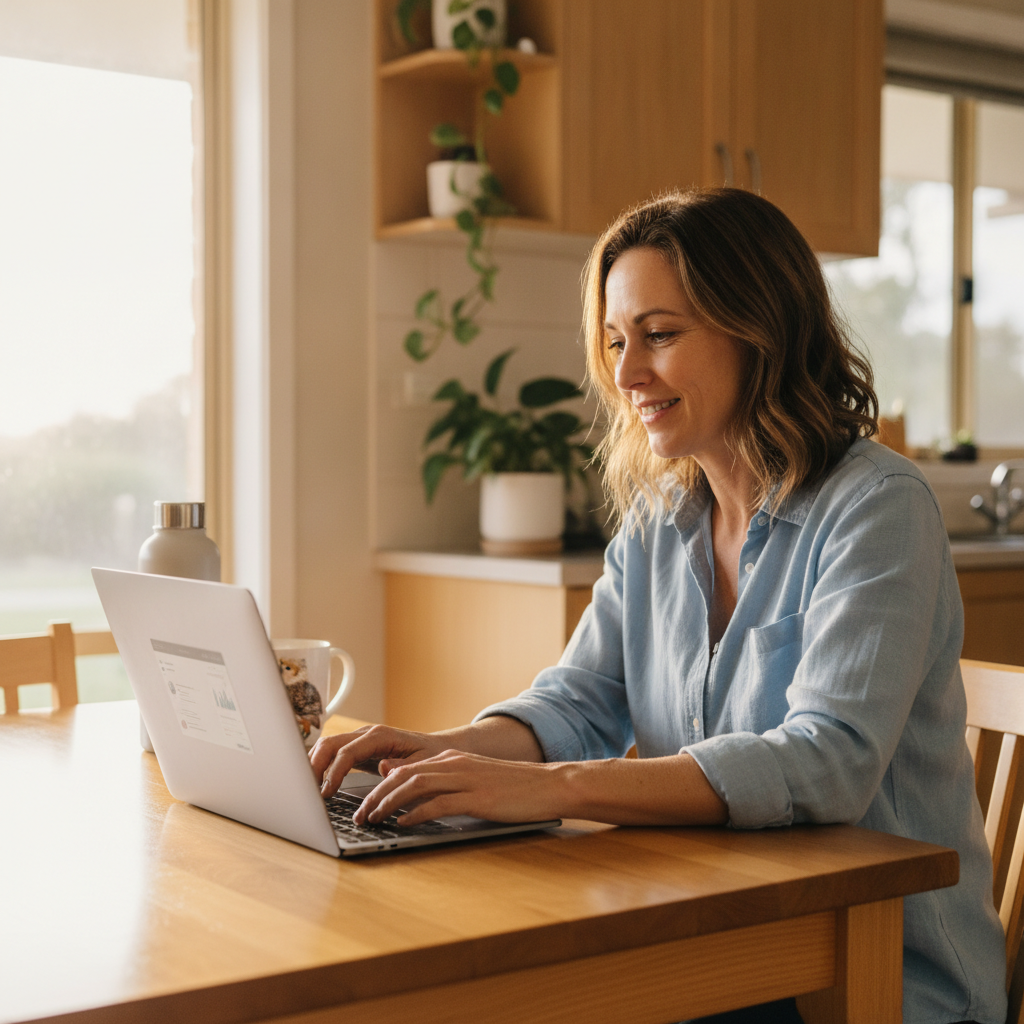 Professional computer clean-out in Ravensworth (2330) — a happy New South Wales resident at home with a spotless, fast, quiet machine