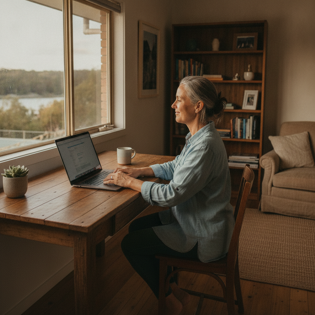 Professional computer clean-out in Rawdon Island (2446) — a happy New South Wales resident at home with a spotless, fast, quiet machine