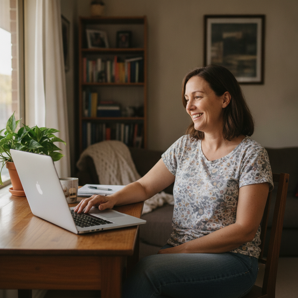 Professional computer clean-out in Regency Park (5010) — a happy South Australia resident at home with a spotless, fast, quiet machine