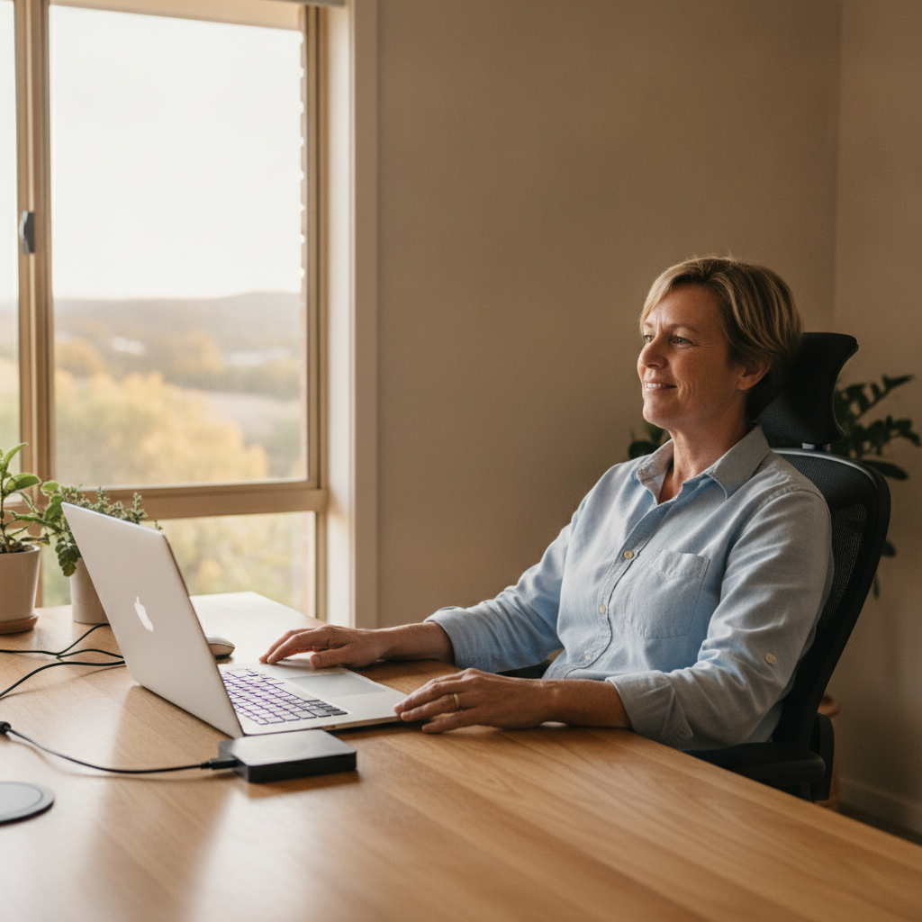 Professional computer clean-out in Reynella (5161) — a happy South Australia resident at home with a spotless, fast, quiet machine
