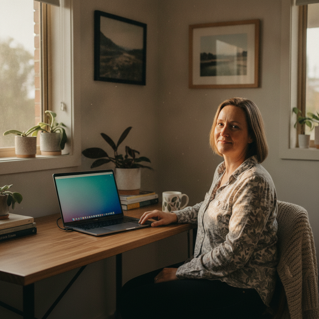 Computer cleaning in Richmond (2753) — a local resident at home with a clean, fast, dust-free computer running cool and quiet