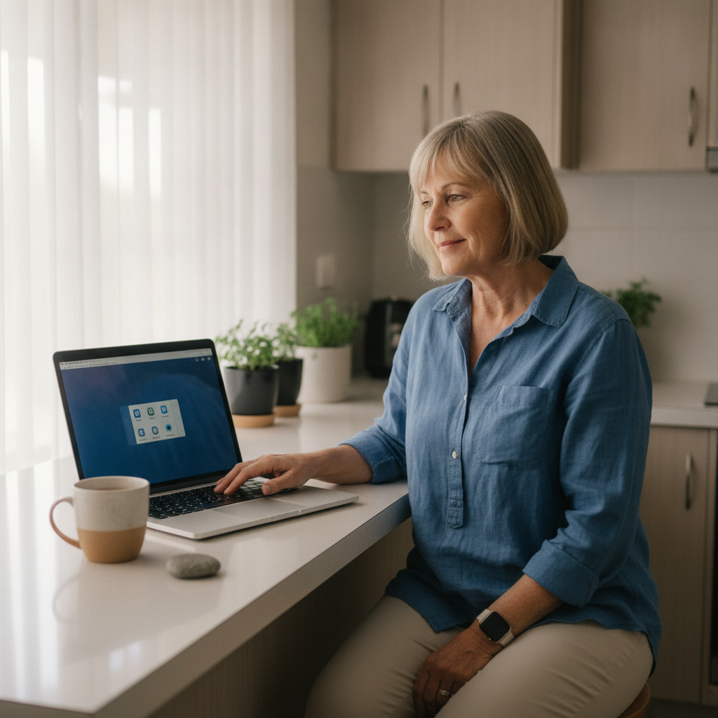 Computer cleaning in Ridgehaven (5097) — a local resident at home with a clean, fast, dust-free computer running cool and quiet