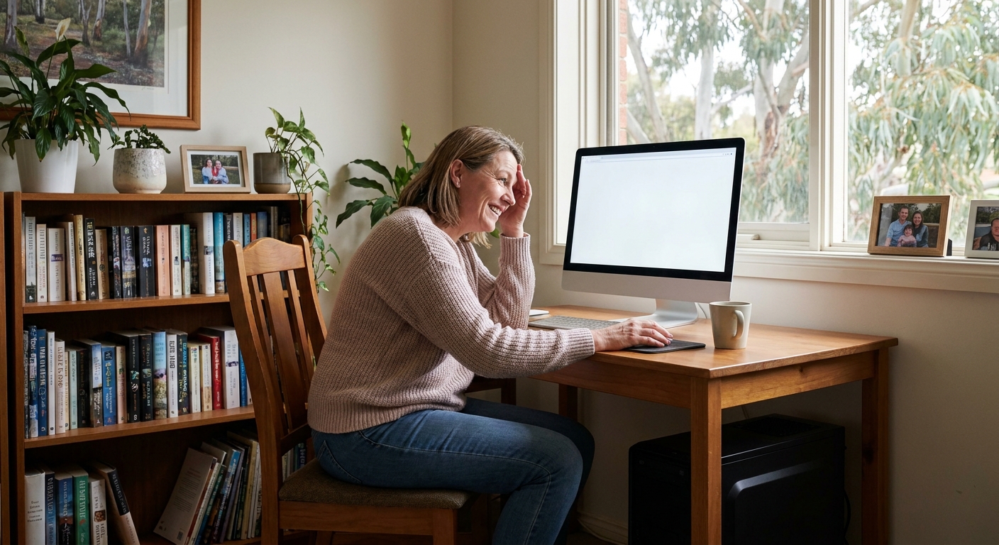 Computer cleaning in Ringwood (3134) — a local resident at home with a clean, fast, dust-free computer running cool and quiet