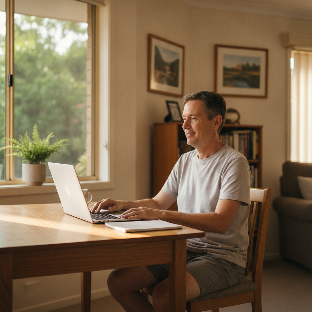 Computer cleaning in Robertson (4109) — a local resident at home with a clean, fast, dust-free computer running cool and quiet