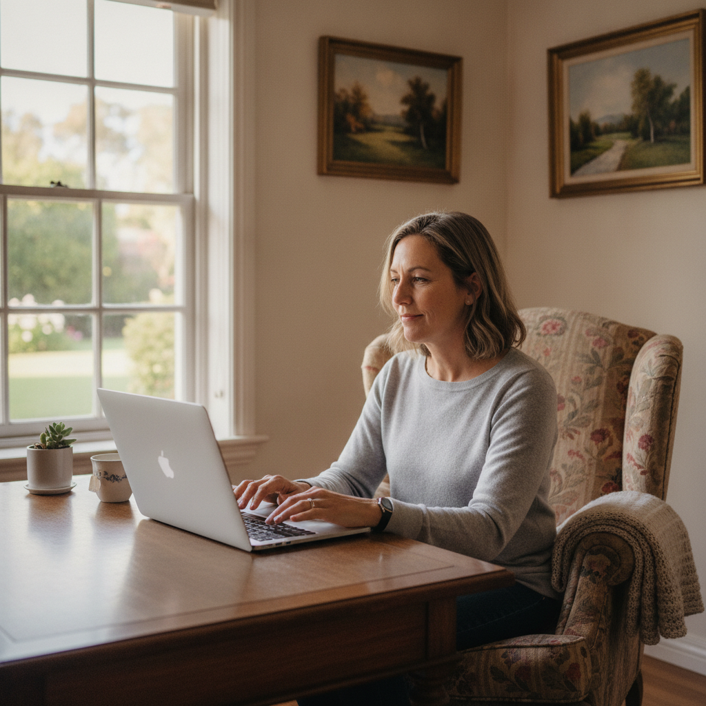 Professional computer clean-out in Rosebrook (2320) — a happy New South Wales resident at home with a spotless, fast, quiet machine