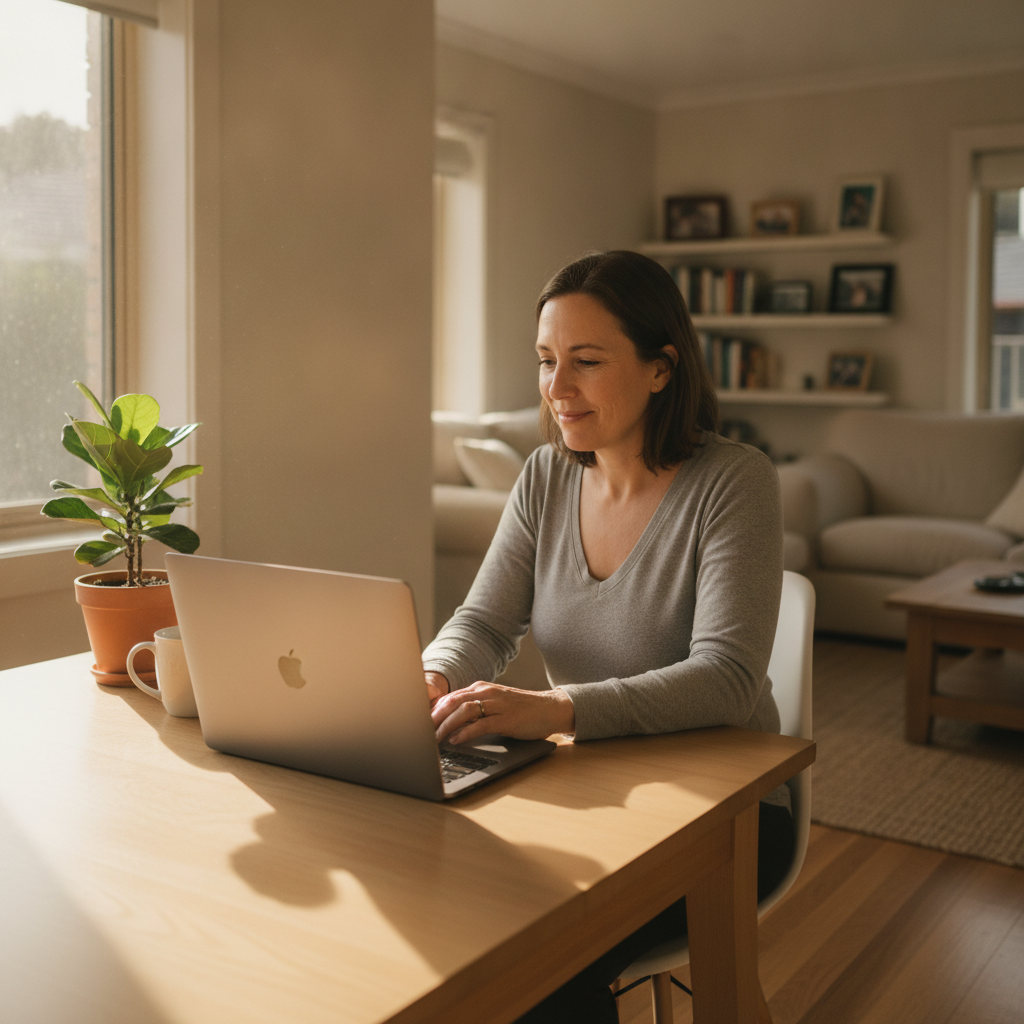 Computer cleaning in Roseville (2069) — a local resident at home with a clean, fast, dust-free computer running cool and quiet