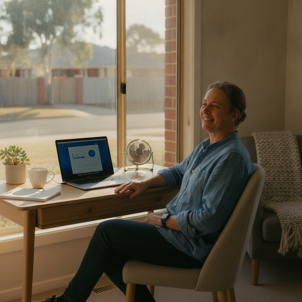 Professional computer clean-out in Rosewater (5013) — a happy South Australia resident at home with a spotless, fast, quiet machine
