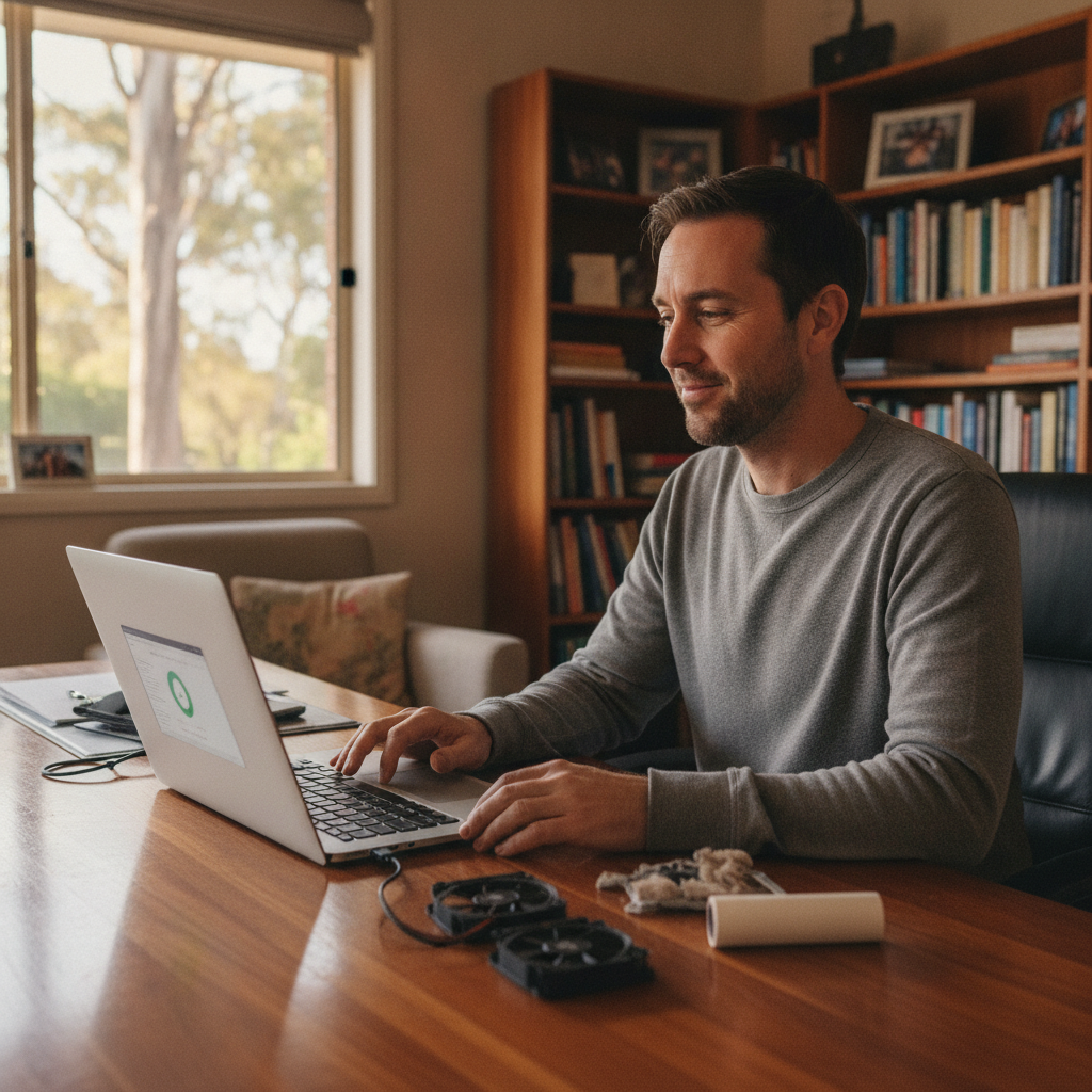 Laptop and desktop cleaning in Rosslyn Park (5072) — an at-home owner pleased their computer runs cool and quiet again