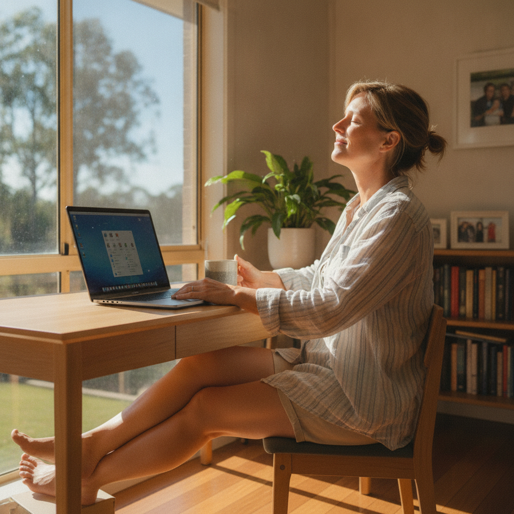 Computer cleaning in Rothwell (4022) — a local resident at home with a clean, fast, dust-free computer running cool and quiet