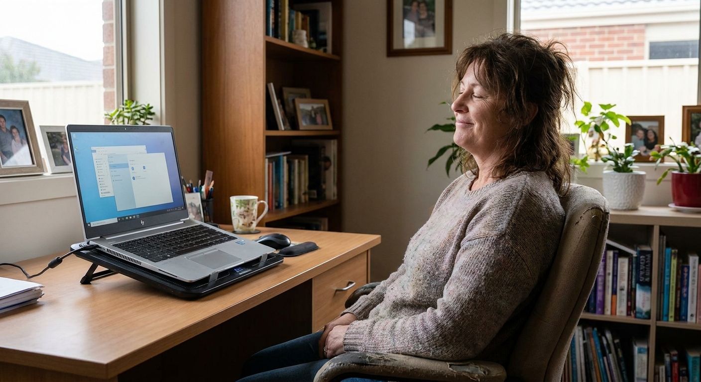 Computer cleaning in Roxburgh Park (3064) — a local resident at home with a clean, fast, dust-free computer running cool and quiet