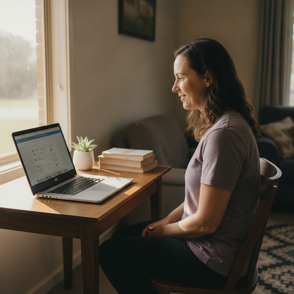Professional computer clean-out in Rydal (2790) — a happy New South Wales resident at home with a spotless, fast, quiet machine