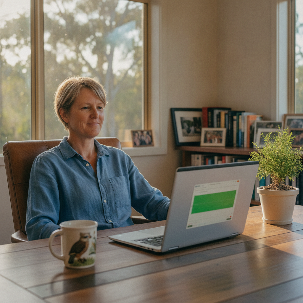 Professional computer clean-out in Saddleback Mountain (2533) — a happy New South Wales resident at home with a spotless, fast, quiet machine