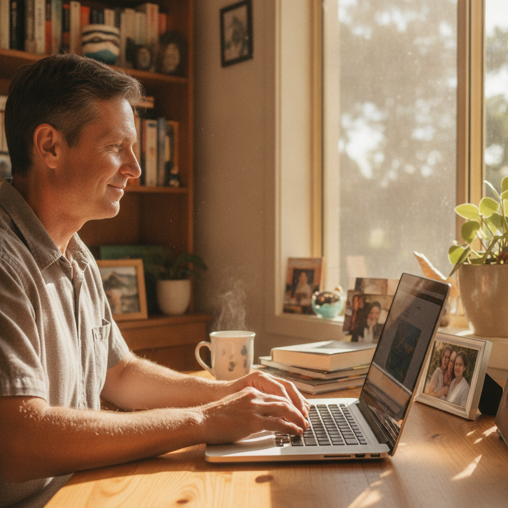 Computer cleaning in Sanctuary Point (2540) — a local resident at home with a clean, fast, dust-free computer running cool and quiet
