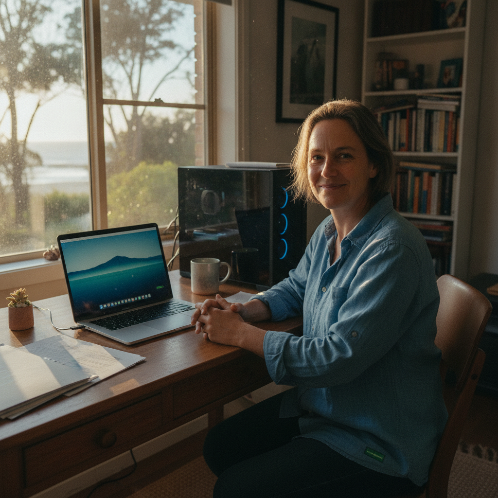 Computer cleaning in Sapphire (2360) — a local resident at home with a clean, fast, dust-free computer running cool and quiet
