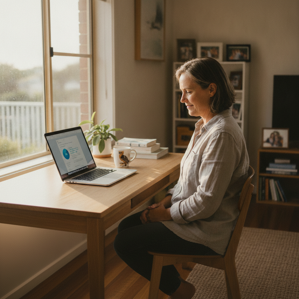 Professional computer clean-out in Scarborough (6922) — a happy Australia resident at home with a spotless, fast, quiet machine