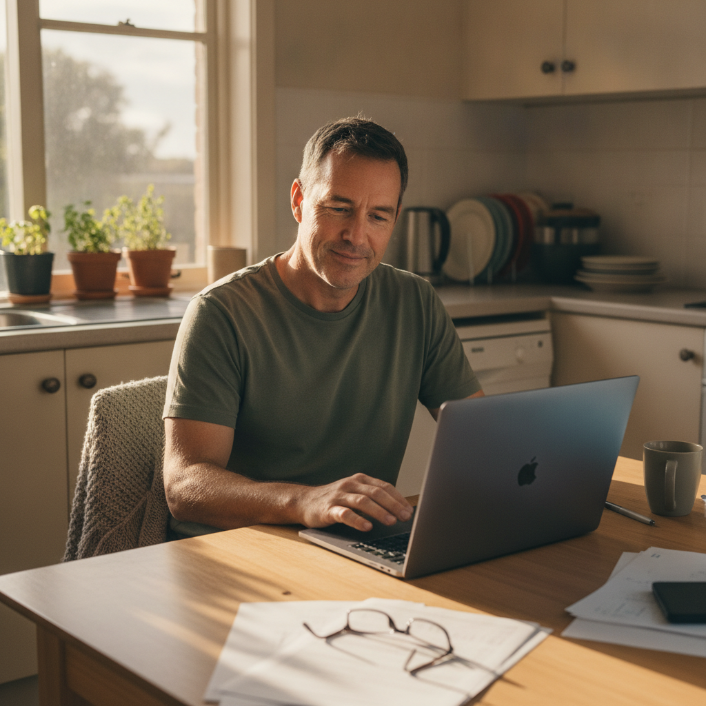 Professional computer clean-out in Seaton (5023) — a happy South Australia resident at home with a spotless, fast, quiet machine