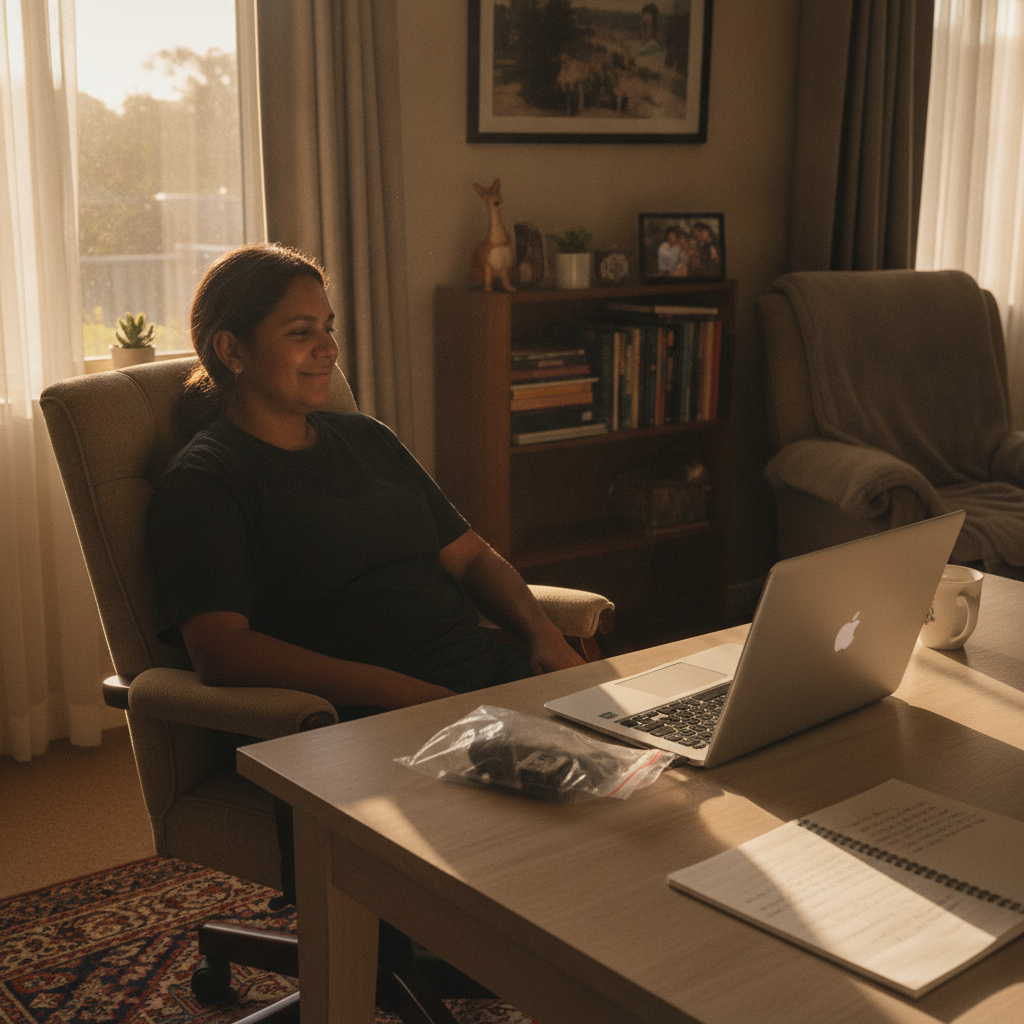Professional computer clean-out in Seppings (6330) — a happy Western Australia resident at home with a spotless, fast, quiet machine