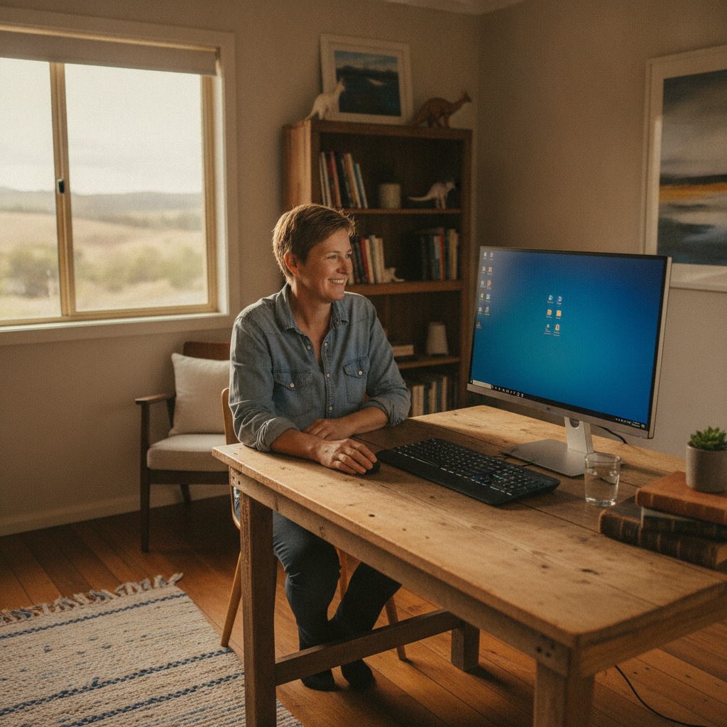 Computer cleaning in Shadforth (2800) — a local resident at home with a clean, fast, dust-free computer running cool and quiet