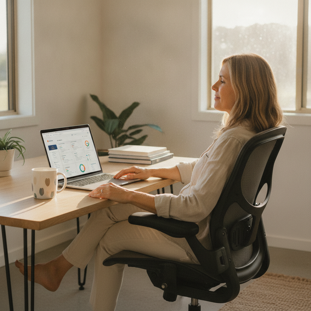 Professional computer clean-out in Shenton Park (6008) — a happy Western Australia resident at home with a spotless, fast, quiet machine