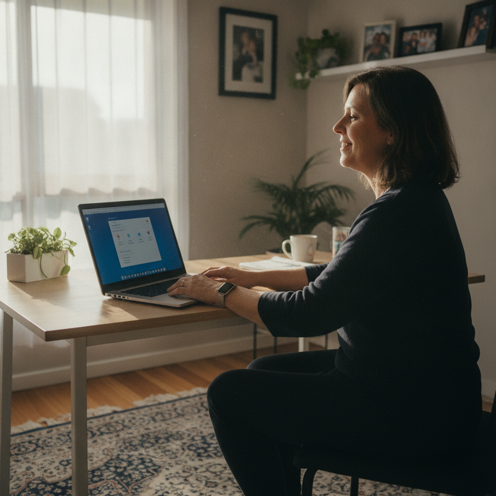 Professional computer clean-out in Smithfield West (2164) — a happy New South Wales resident at home with a spotless, fast, quiet machine