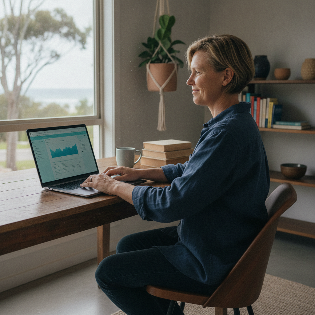 Professional computer clean-out in South Durras (2536) — a happy New South Wales resident at home with a spotless, fast, quiet machine