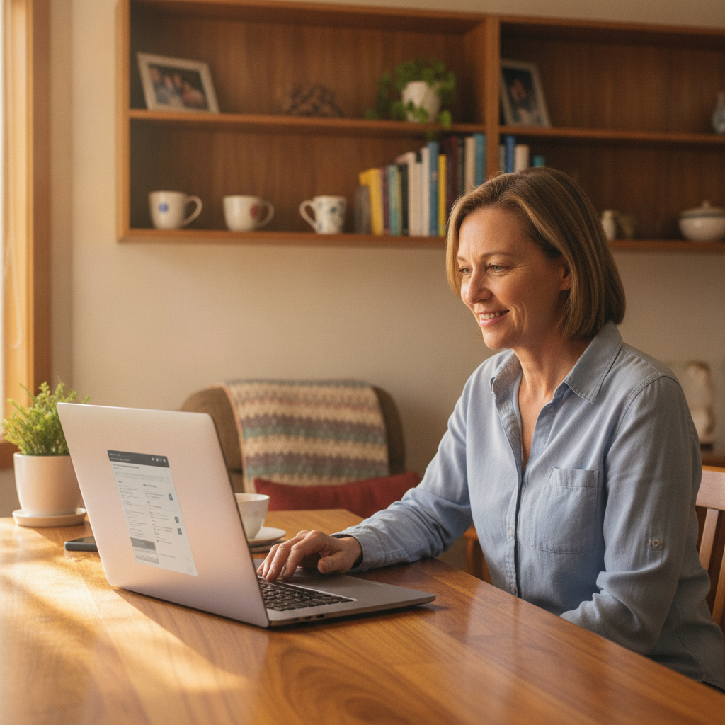 Professional computer clean-out in South Guyra (2365) — a happy New South Wales resident at home with a spotless, fast, quiet machine
