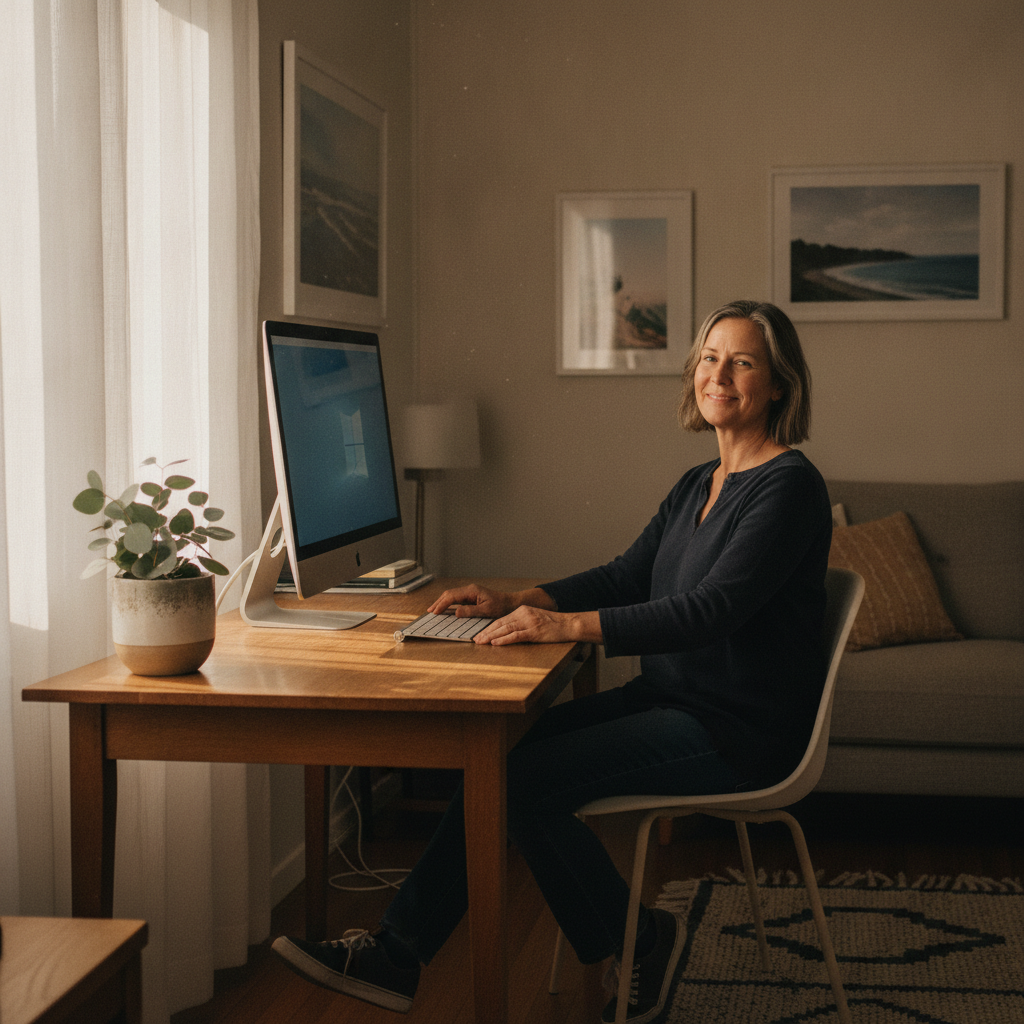 Computer cleaning in Southampton (2460) — a local resident at home with a clean, fast, dust-free computer running cool and quiet