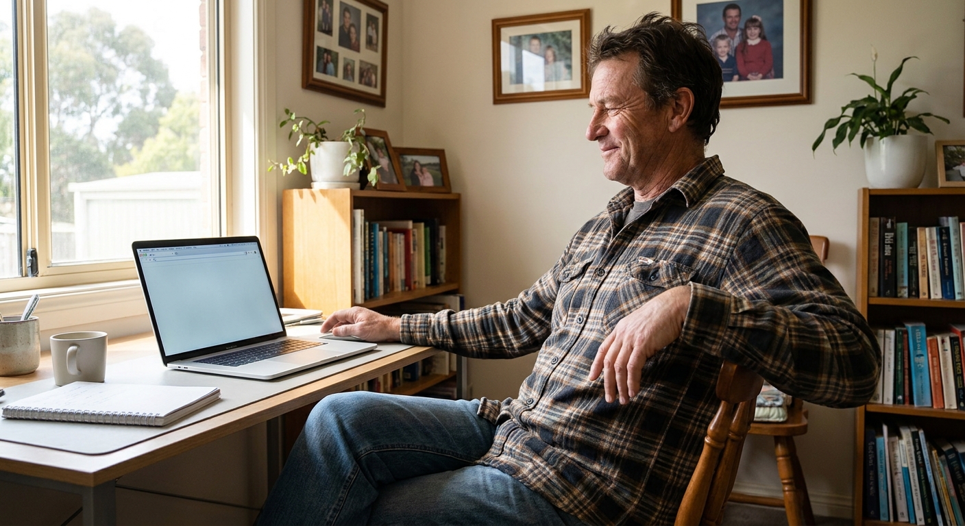 Computer cleaning in St Leonards (3223) — a local resident at home with a clean, fast, dust-free computer running cool and quiet
