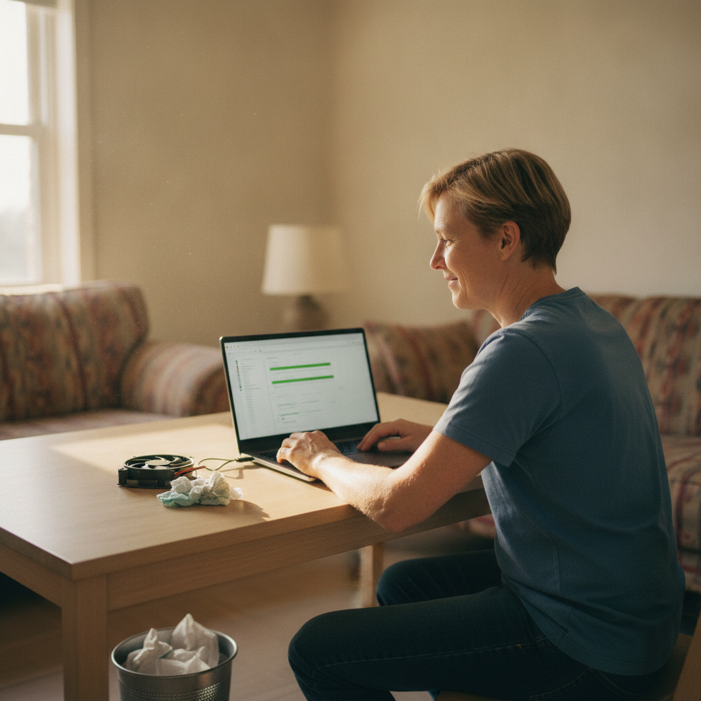 Computer cleaning in St Marys (2760) — a local resident at home with a clean, fast, dust-free computer running cool and quiet