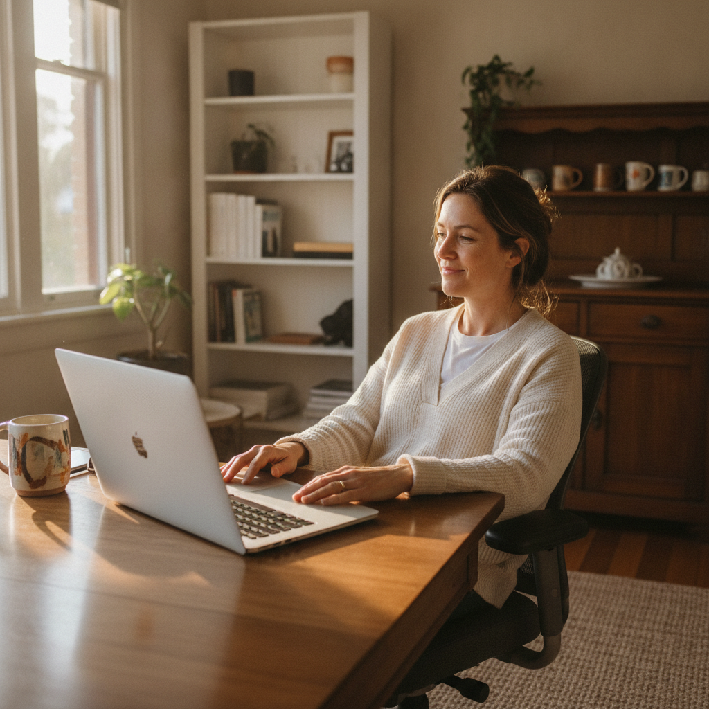 Professional computer clean-out in Stepney (5069) — a happy South Australia resident at home with a spotless, fast, quiet machine