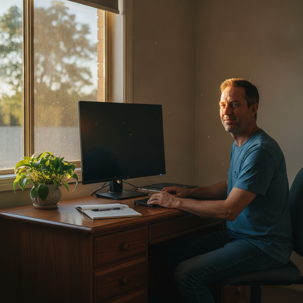 Computer cleaning in Stewarts Mount (2795) — a local resident at home with a clean, fast, dust-free computer running cool and quiet