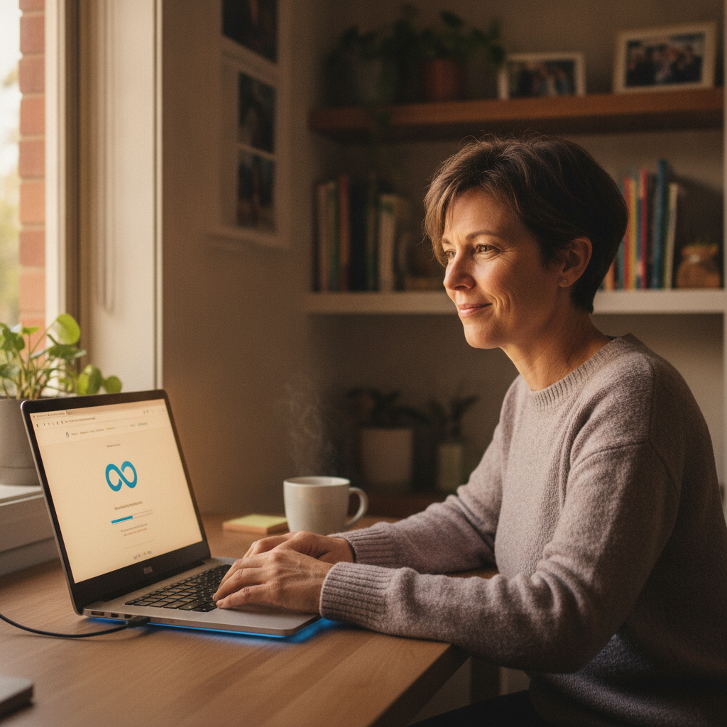 Professional computer clean-out in Stirling (2611) — a happy the ACT resident at home with a spotless, fast, quiet machine