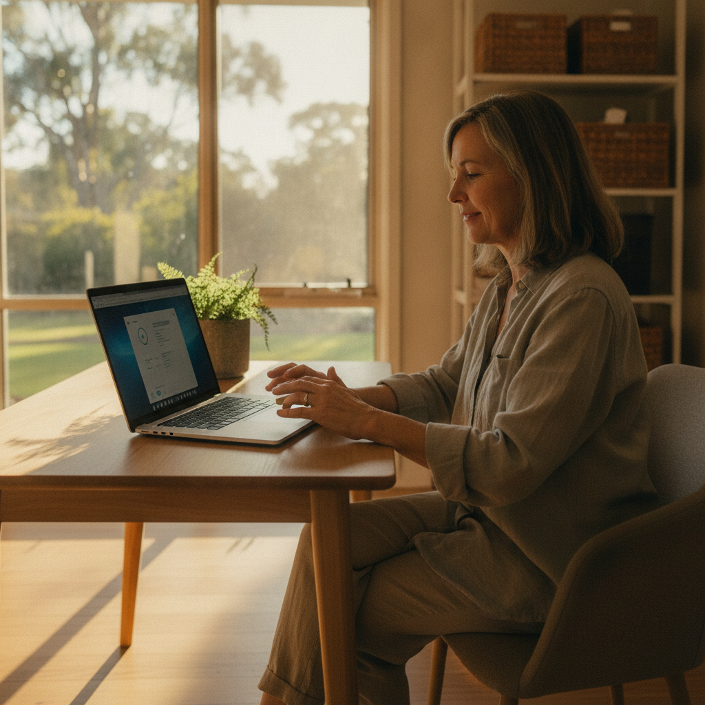 Professional computer clean-out in Stratford (2422) — a happy New South Wales resident at home with a spotless, fast, quiet machine