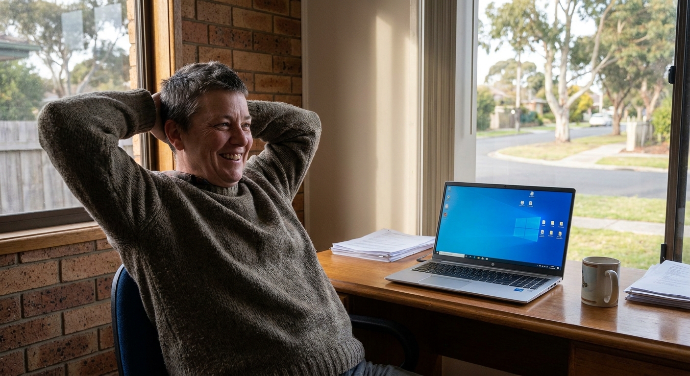 Computer cleaning in Strathmore Heights (3041) — a local resident at home with a clean, fast, dust-free computer running cool and quiet