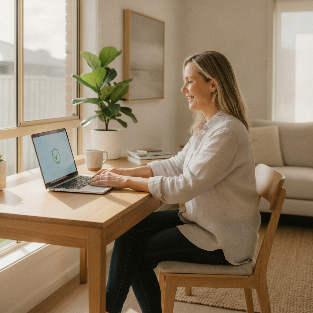 Computer cleaning in Strathpine (4500) — a local resident at home with a clean, fast, dust-free computer running cool and quiet