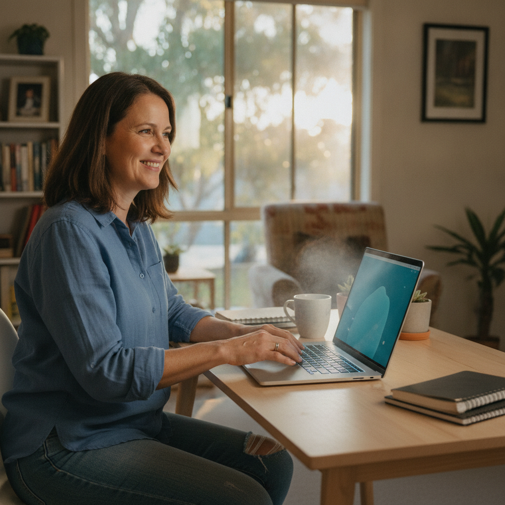 Computer cleaning across New South Wales — a local resident at home with a clean, fast, dust-free computer running cool and quiet